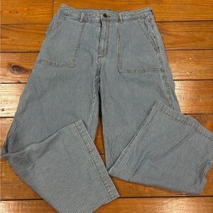 Universal Thread Blue and White Striped Wide-Leg Jeans